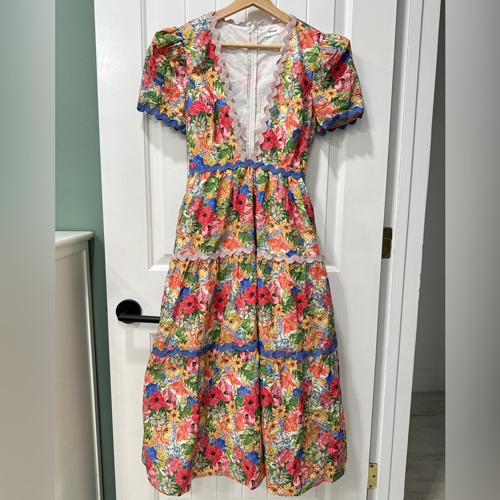 Aureum Madeleine Floral Multicolor Midi Dress